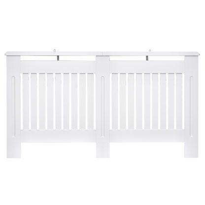 HOMCOM Radiator Cover Painted Slatted MDF Cabinet Lined Grill 152x19x81cm