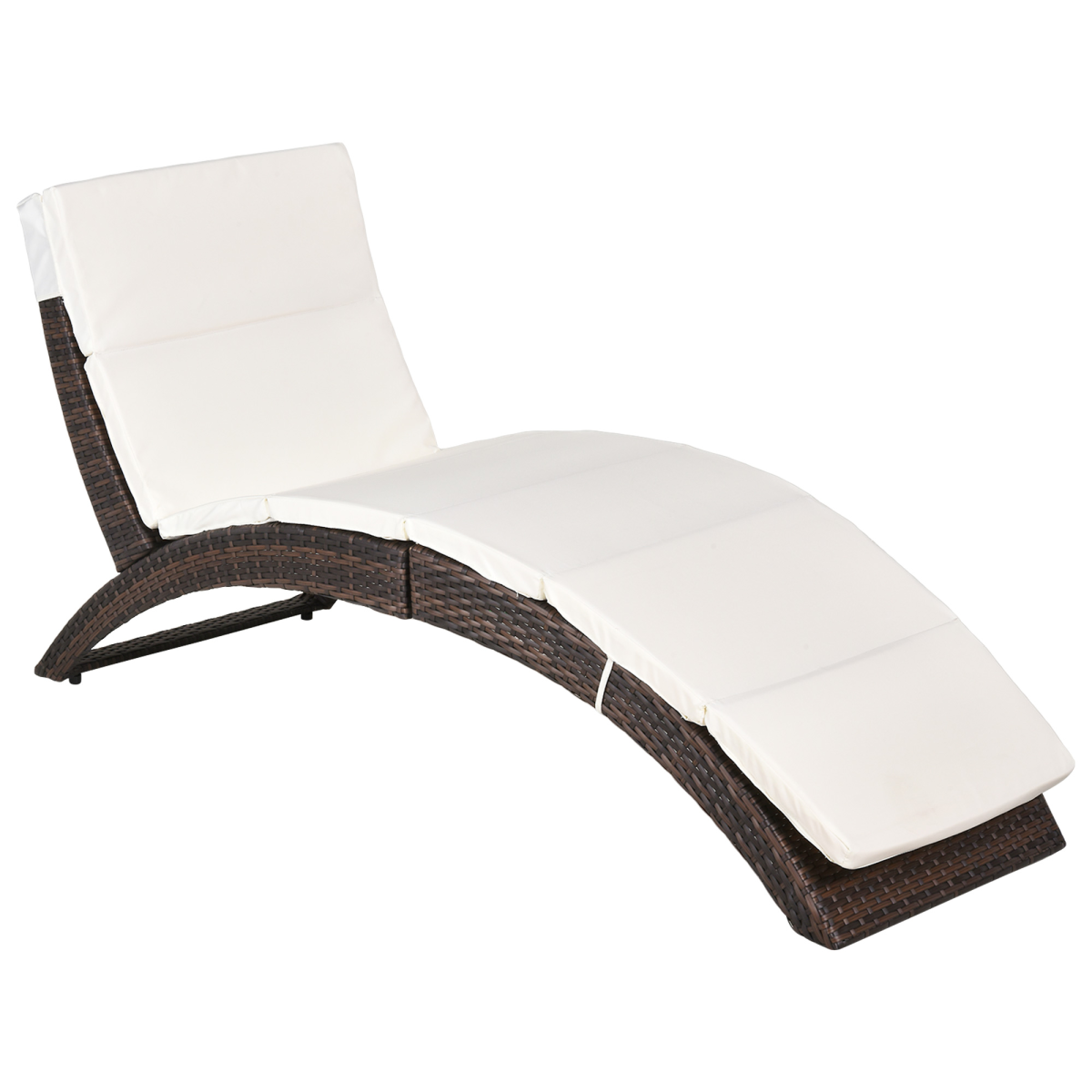 Rattan Folding Sun Lounger Recliner Cushion Wicker Garden Furniture 2 Colours