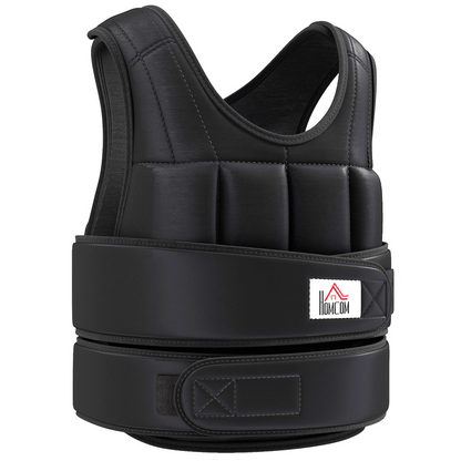 15KGS Adjustable Weight Vest Running Gym Training Weight Loss, Black HOMCOM