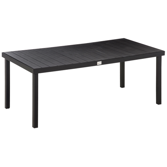 Outsunny Garden Dining Table for 8, Aluminium Frame for Patio, Lawn, Black