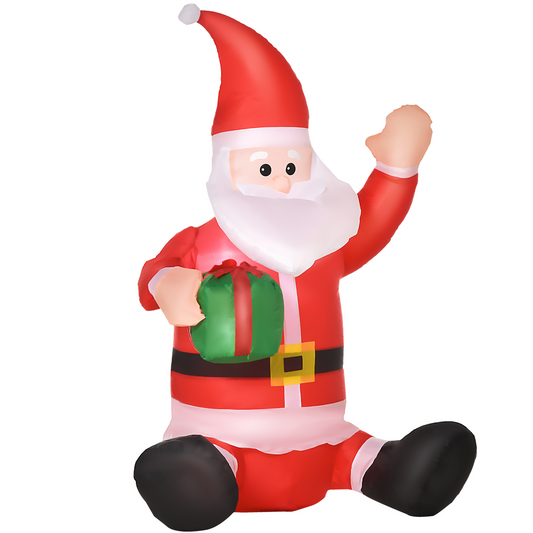 4ft Inflatable Christmas Santa Claus Gift with LED Xmas Holiday Outdoor