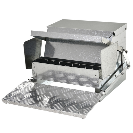 Automatic Chicken Feeder Galvanized Steel Poultry Feeders, 11.5kg of Feeds