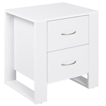 Particle Board 2-Drawer Bedside Table White