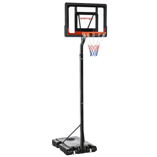 2.1-2.6m Basketball Hoop and Stand with Weighted Base, Portable on Wheels