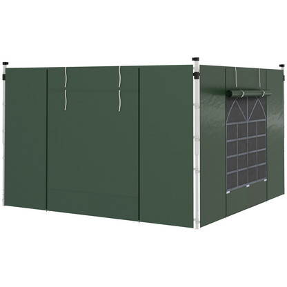 Outsunny 3x3(m) or 3x6m Pop Up Gazebo Side Panels Replacement, 2 Pack, Green