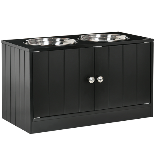 Raised Dog Bowls for Large Dogs Feeding Station Stand, Storage - Pawhut