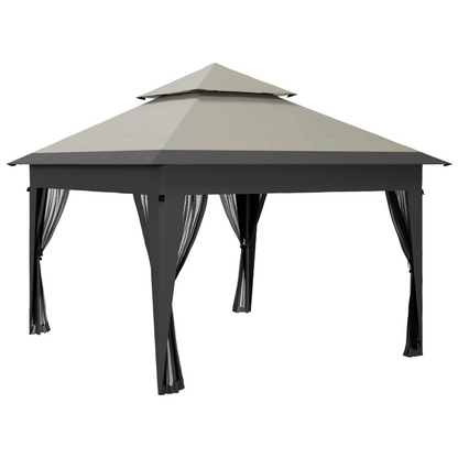Outsunny 3 x 3(m) Pop Up Gazebo, Instant Shelter with Mosquito Netting, Grey