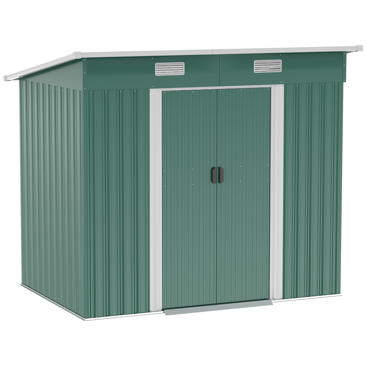 7 x 4ft Outdoor Garden Metal Storage Shed, Green