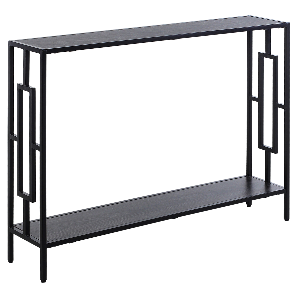 Console Table  2 Shelves MDF Steel Frame in Art Deco Square Style 76x106cm