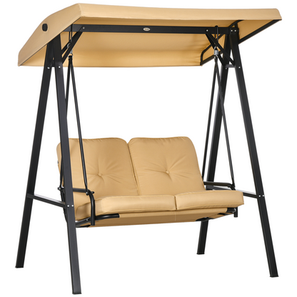 Outsunny 2 Seater Garden Outdoor Swing Chair Hammock with Adjustable Canopy