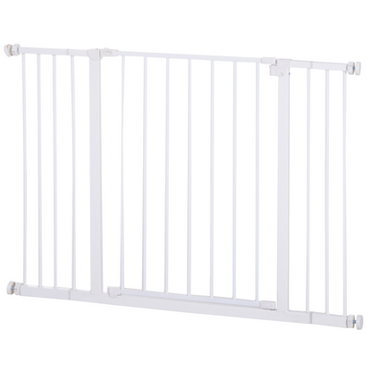 Pressure Fit Dog Gate Pet Barrier for stairs doorway, 76-107cm Width White
