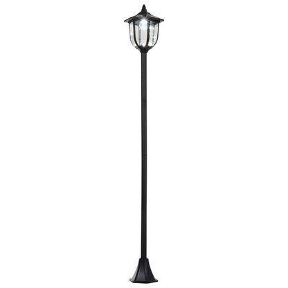 1.77m Tall Free-Standing ABS Garden Solar LED Lamp Post Black