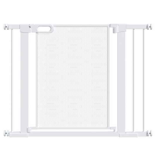 Pressure Fit Safety Gate for Doors, Dog Gate Auto Close, 75-103 cm White PawHut