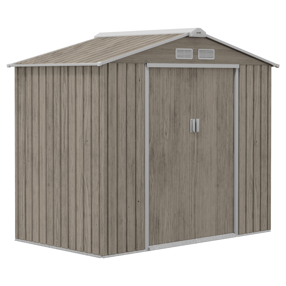 Outsunny Garden Shed with Locking Door, Floor Foundation - Brown