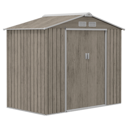 Outsunny Garden Shed with Locking Door, Floor Foundation - Brown