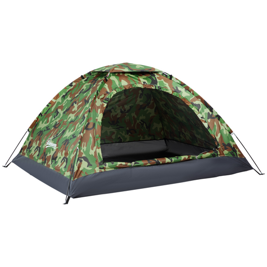 Camping Tent for 2 Person Dome Tent with Storage Pocket Multicoloured Outsunny