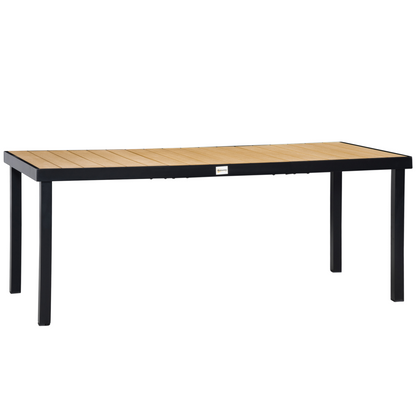Outsunny Garden Dining Table for 8, Aluminium Frame for Patio, Natural