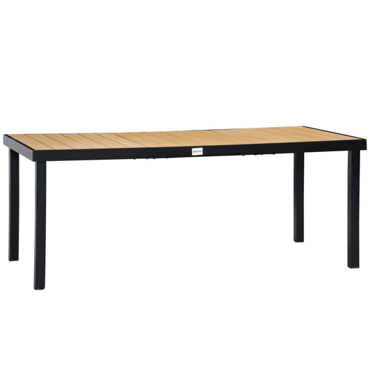 Outsunny Garden Dining Table for 8, Aluminium Frame for Patio, Natural