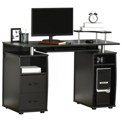 Computer Office Desk Table Workstation w/  Keyboard Tray, Drawer, Black HOMCOM