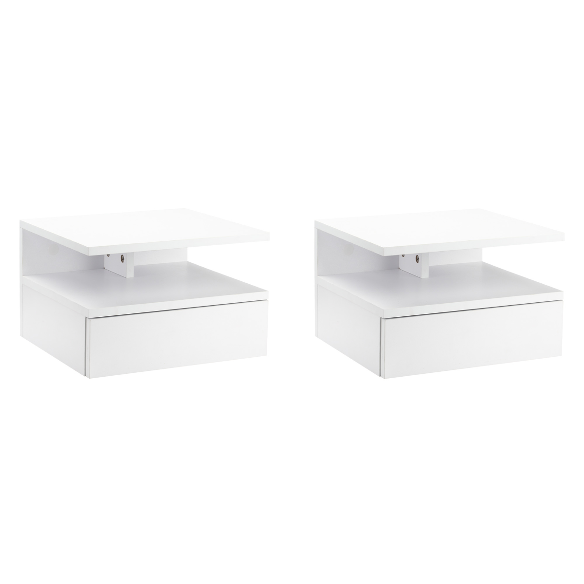 HOMCOM Floating Nightstand Set of 2, Wall Mounted Bedside Cabinet with Drawer