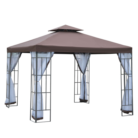 3x3m Gazebo Marquee Metal Party Tent Canopy Pavillion  Steel Frame