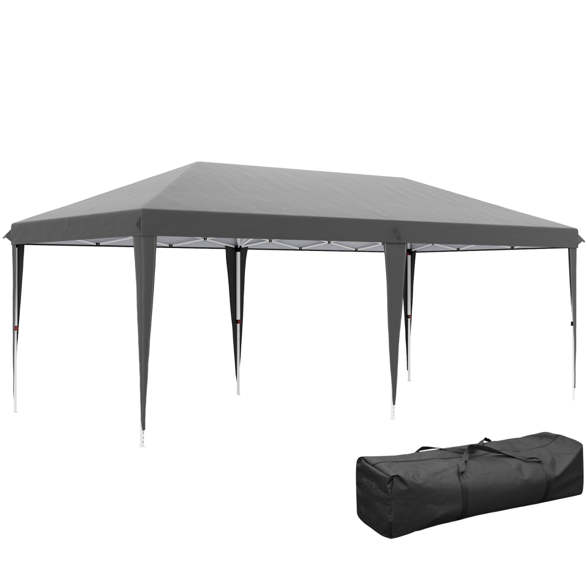Outsunny 6 x 3(m) Pop Up Gazebo Patio Party Event Heavy Duty Canopy Grey